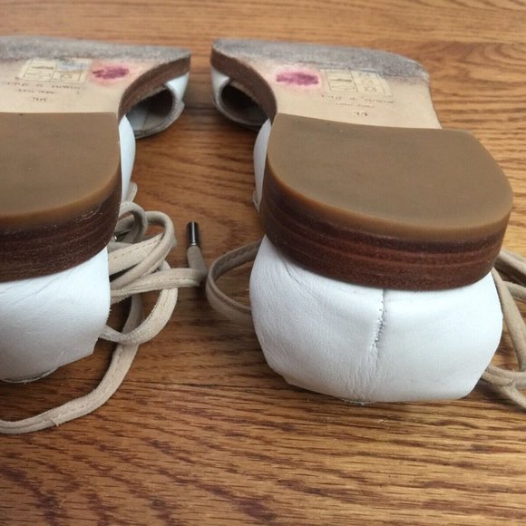 RAG & BONE EVELYN SANDALS WOMENS 36 US 6 7 WHITE LEATHER TIE UP 9.25" - Picture 13 of 16
